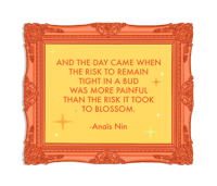 Image 1 of Anaïs Nin "Blossom" Quote Magnet – Die-Cut Inspirational Literary Magnet