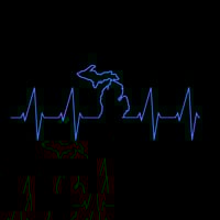 Image 3 of Heartbeat Michigan Decal