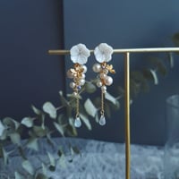 Image 8 of White Pearl Dragonfly Earrings | Janika