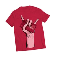 T-SHIRT - "HAND OF DOOM" LAURA HELSBY - RED