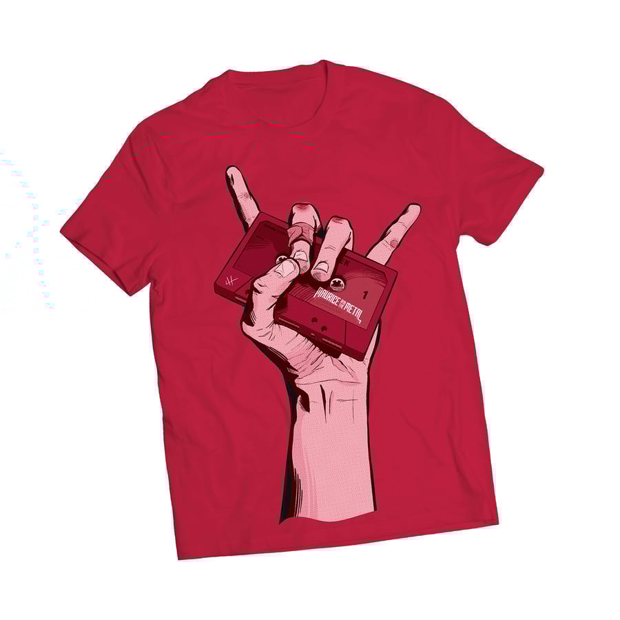 Image of T-SHIRT - "HAND OF DOOM" LAURA HELSBY - RED