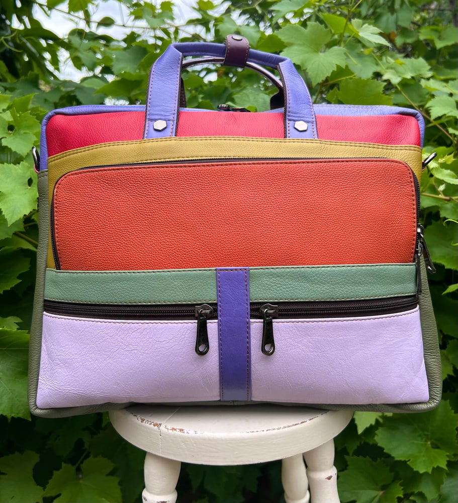 Image of Harlequin Collection - Animal/Recycled Leather Laptop Bag #20A