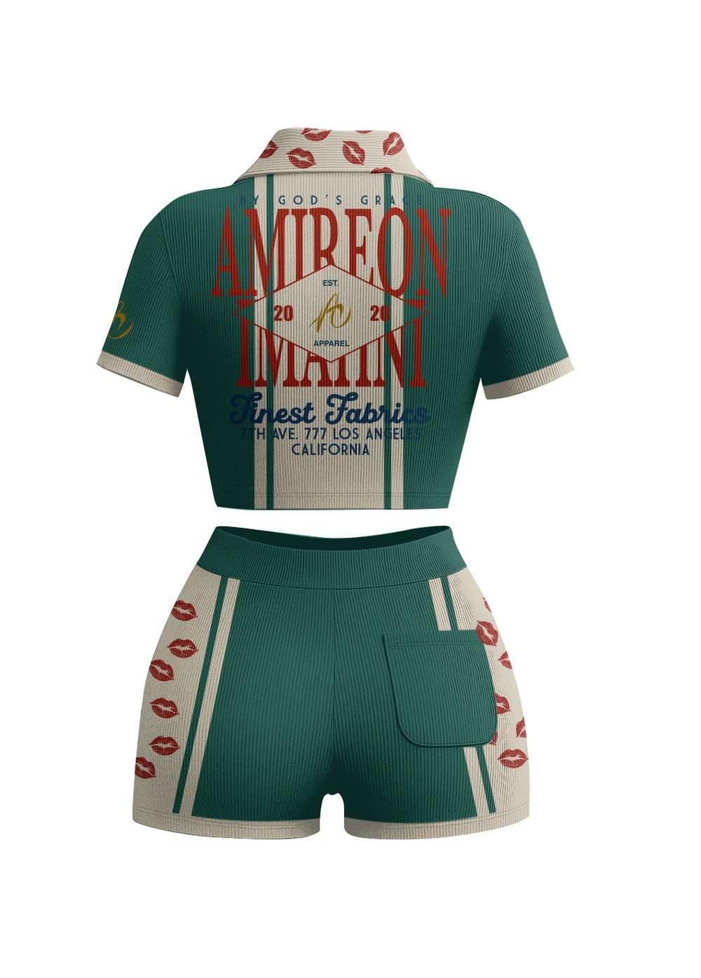 Image of "All LOVE" Prmium Cropped top/ shorts set