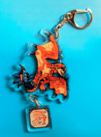 Image 2 of Rathalos and Rathian Double Sided Connected Charm
