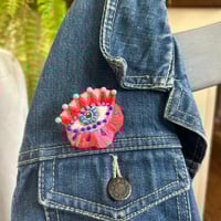 Image 1 of Circus Eye Hand Embroidered Brooch