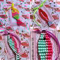 Image 2 of Chunky Pony Bead Fish Charms - Retro Pony Bead Fish Charm – Colourful Handmade Key Tag