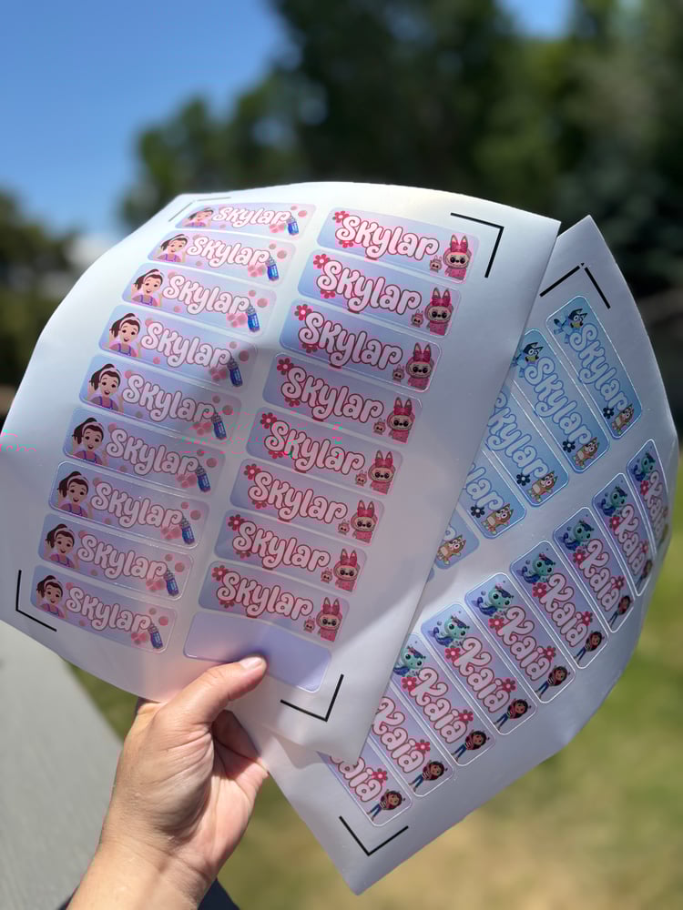 Image of School labels for supplies 