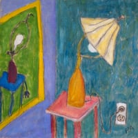 Image 1 of Starvation Observed, 2025. Oil on linen. 12 x 12 inches (framed).