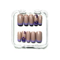 Image 1 of Priklijuojami nagai - Floral French (Vidutinio ilgio)