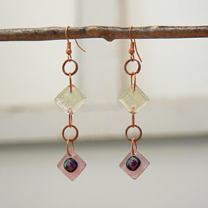 Image of Purple/silver dichroic glass earrings