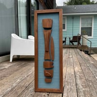 Image 3 of Framed Walnut Tiki Sculpture with Cloth Backing