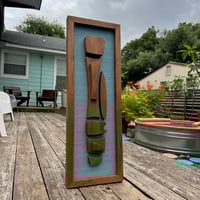 Image 2 of Framed Walnut Tiki Sculpture with Cloth Backing
