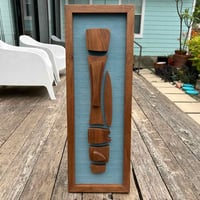 Image 1 of Framed Walnut Tiki Sculpture with Cloth Backing