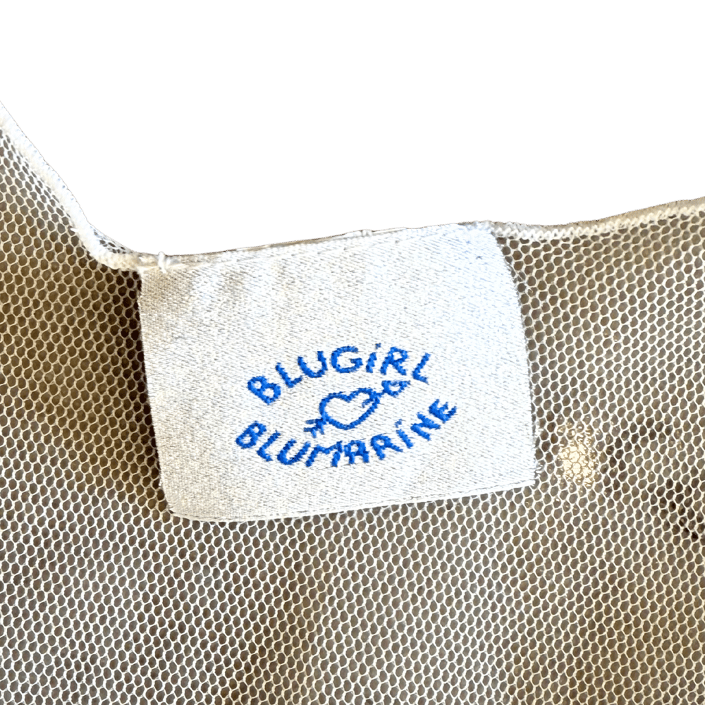 Image of BLUGIRL BLUMARINE WHITE TROPICAL FRUIT SEQUIN TOP