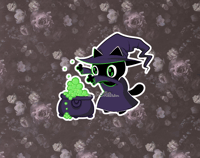 Witch - Cats in Costumes Die Cut Sticker