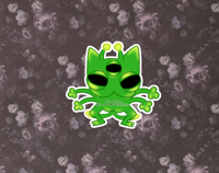 Alien - Cats in Costumes Die Cut Sticker