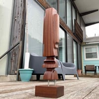 Image 1 of Mahogany Tiki Sculpture with Base