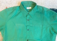 Image 2 of Dries Van Noten summer weight green shirt, size 46 (fits M)