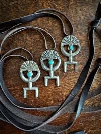 Image 5 of WL&A Handmade Royston Crown Dancer Pendant on 10mm Deer Leather
