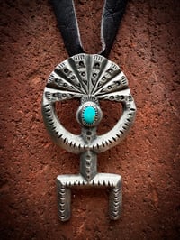 Image 1 of WL&A Handmade Royston Crown Dancer Pendant on 10mm Deer Leather