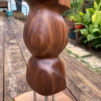Image 4 of Moai Walnut Tiki Sculpture with Matching Base