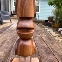 Image 3 of Moai Walnut Tiki Sculpture with Matching Base