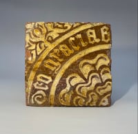 Image 1 of Medieval; Fifteenth Century English Floor Tile; Inscribed; Deo Gracias.