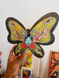 Image 1 of Violet original on wood 