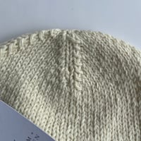 Image 3 of Black Isle Beanie in Cream Shetland Wool