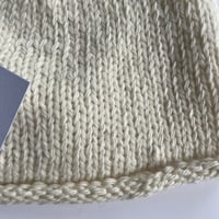 Image 4 of Black Isle Beanie in Cream Shetland Wool