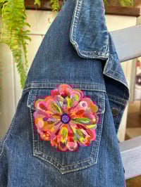 Image 2 of Flower Power Hand Embroidered Brooch