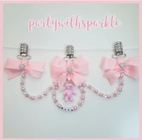 Personalised Triple Pram Charm, Teddy New Baby gift, Baby shower gift