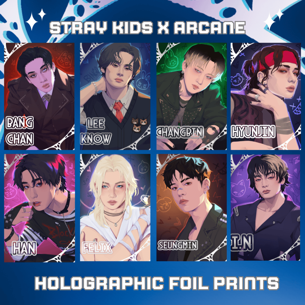 Image of Stray kids X Arcane holographic foil print