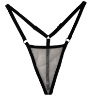 Image 1 of Cream Floral Tulle G-String