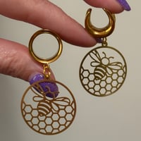 Honeybee Hoop Dangles (sizes 4g-2")