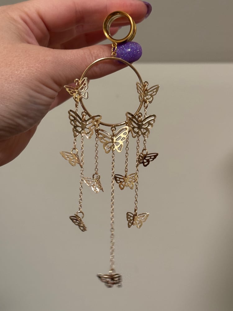 Image of Butterly Hoop Dangles (sizes 4g-2")
