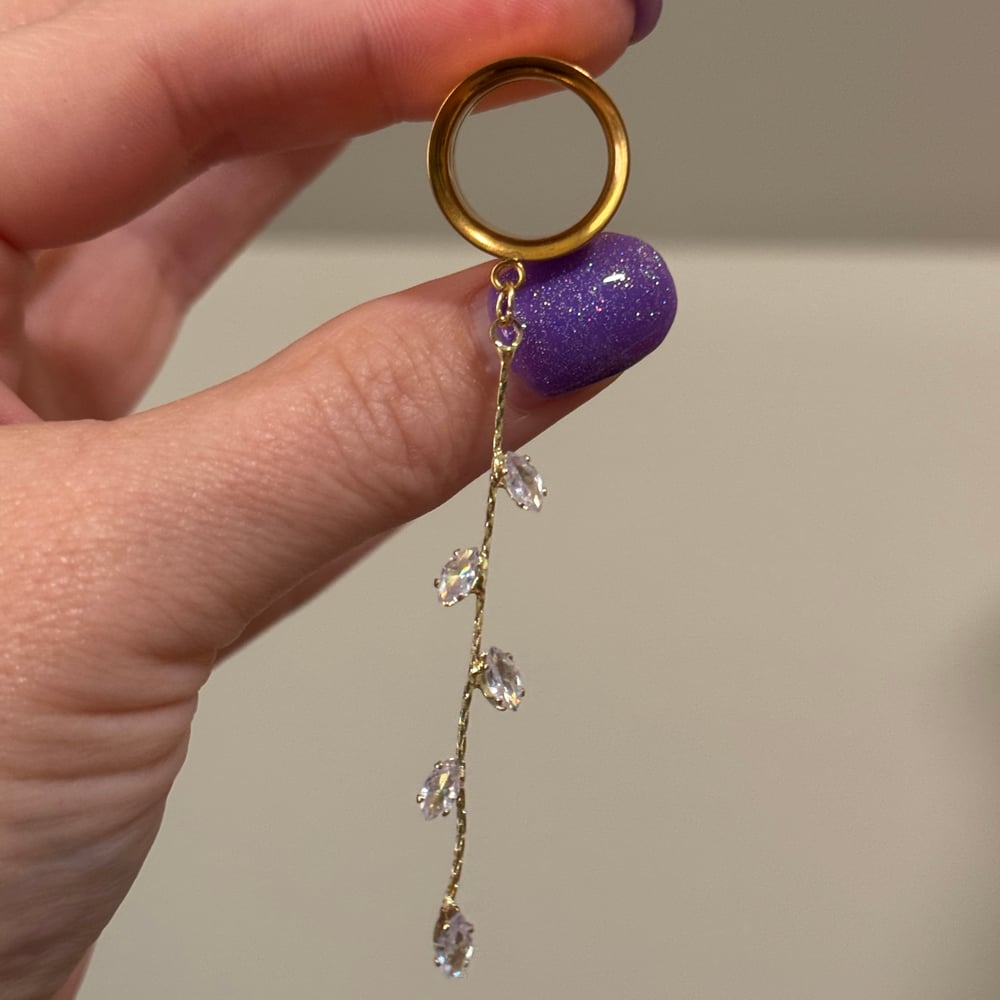 Image of Simple Gold Leaf Diamond Dangles (sizes 4g-2")