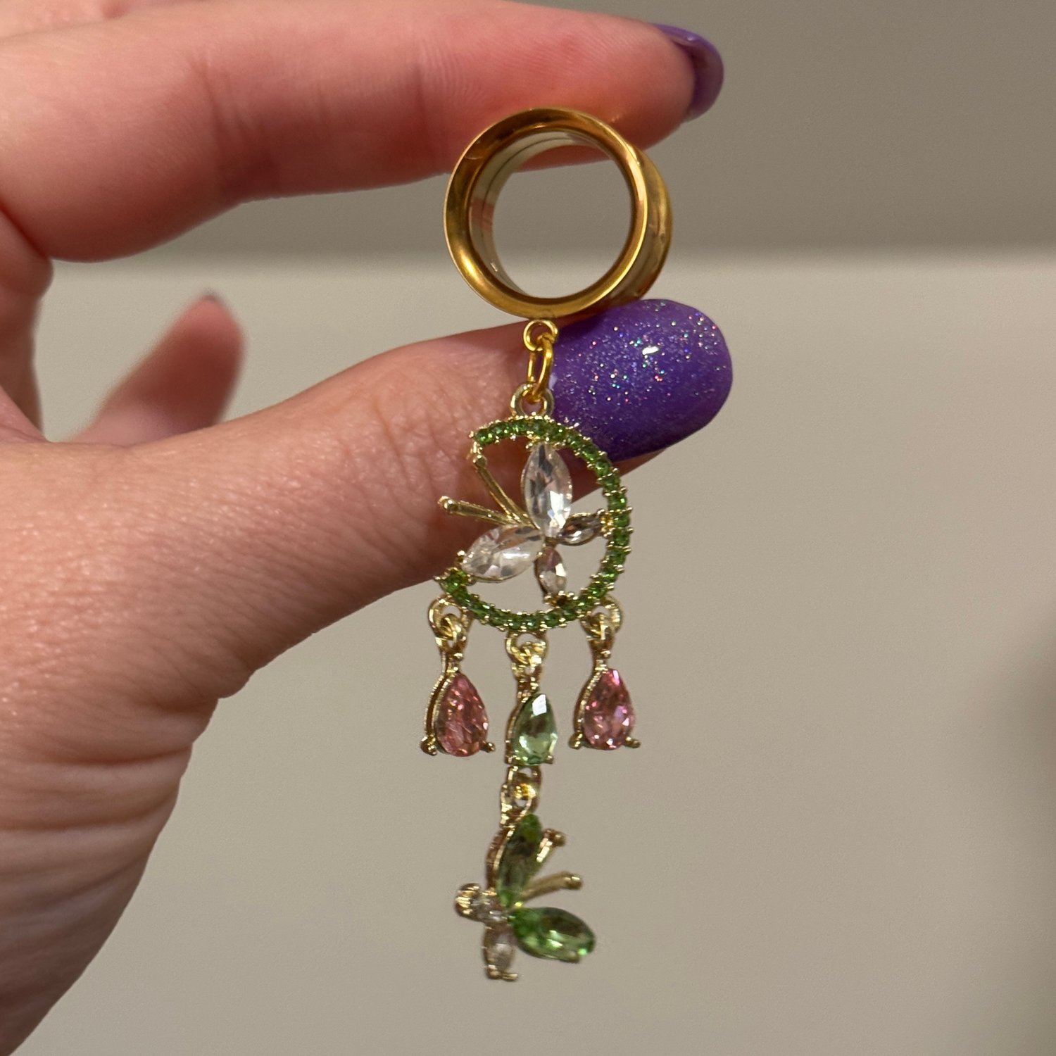 Image of Diamond Butterfly Dangles (sizes 4g-2")