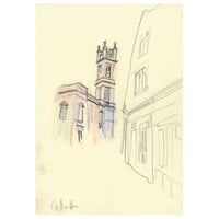Image 1 of Saint Stephen's Church From Saint Stephen's Street - Pencil and Soft Pastels on Paper 