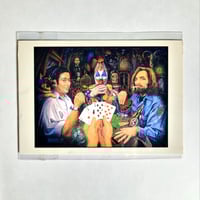 Image 1 of RARE Postcard Depicting Manson, Berkowitz, & Gacy Playing Poker, YOU Are The 4th Person At The Table