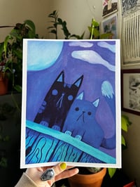 Image 1 of Blue Cat Art Print