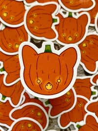 Image 1 of Cat O’Lantern Sticker