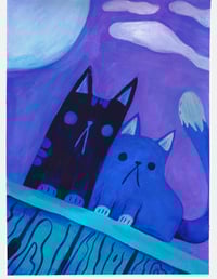 Image 2 of Blue Cat Art Print