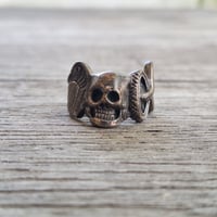 Image 1 of Winged Wheel Skull Ring, c. 1970s