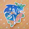 Jet Set Sonic Sticker - Glitter Vinyl