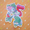 Jet Set Amy Sticker - Glitter Vinyl