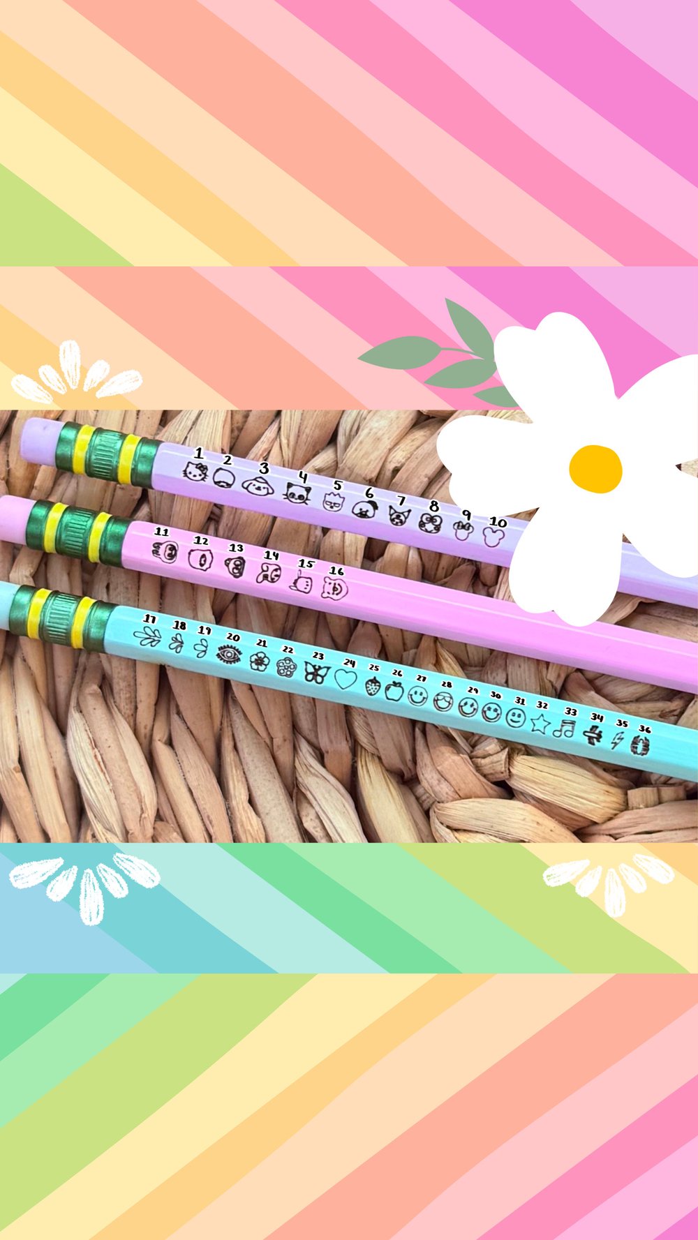 Image of First Name and Character Personalized Pencils/Lápices Personalizados