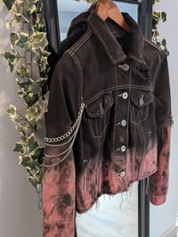 Image 3 of Grunge Pink And Black Chained Jacket 