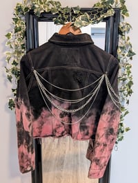 Image 2 of Grunge Pink And Black Chained Jacket 
