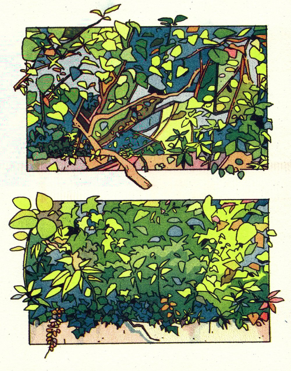 Image of Weeds Risograph Print
